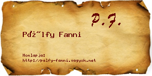 Pálfy Fanni névjegykártya